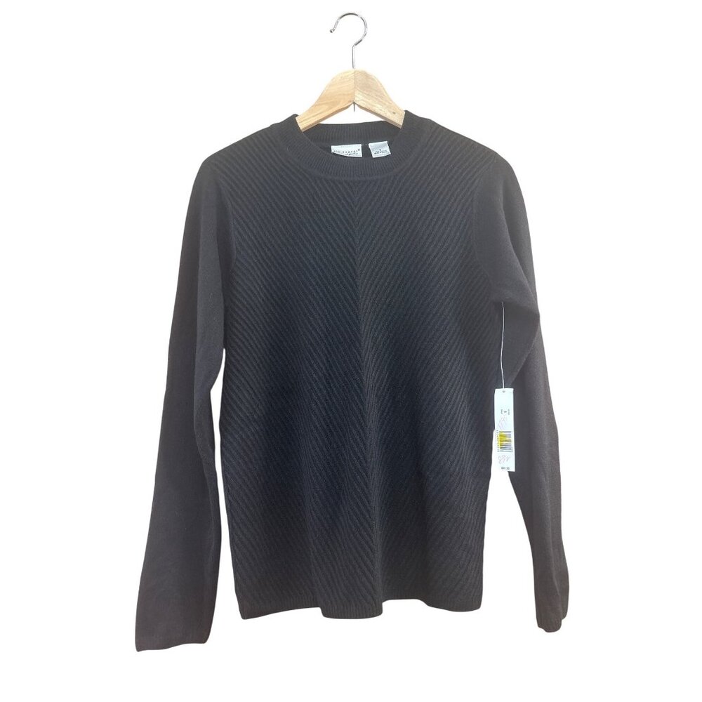Kim Rogers Black Ribbed Long Sleeve Sweater S  Womens Pullover
